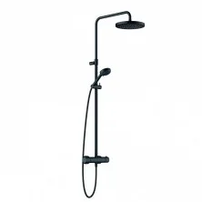 KLUDI LOGO DUAL SHOWER SYSTEM с термостатом, черный матовый, арт. 6808239-00
