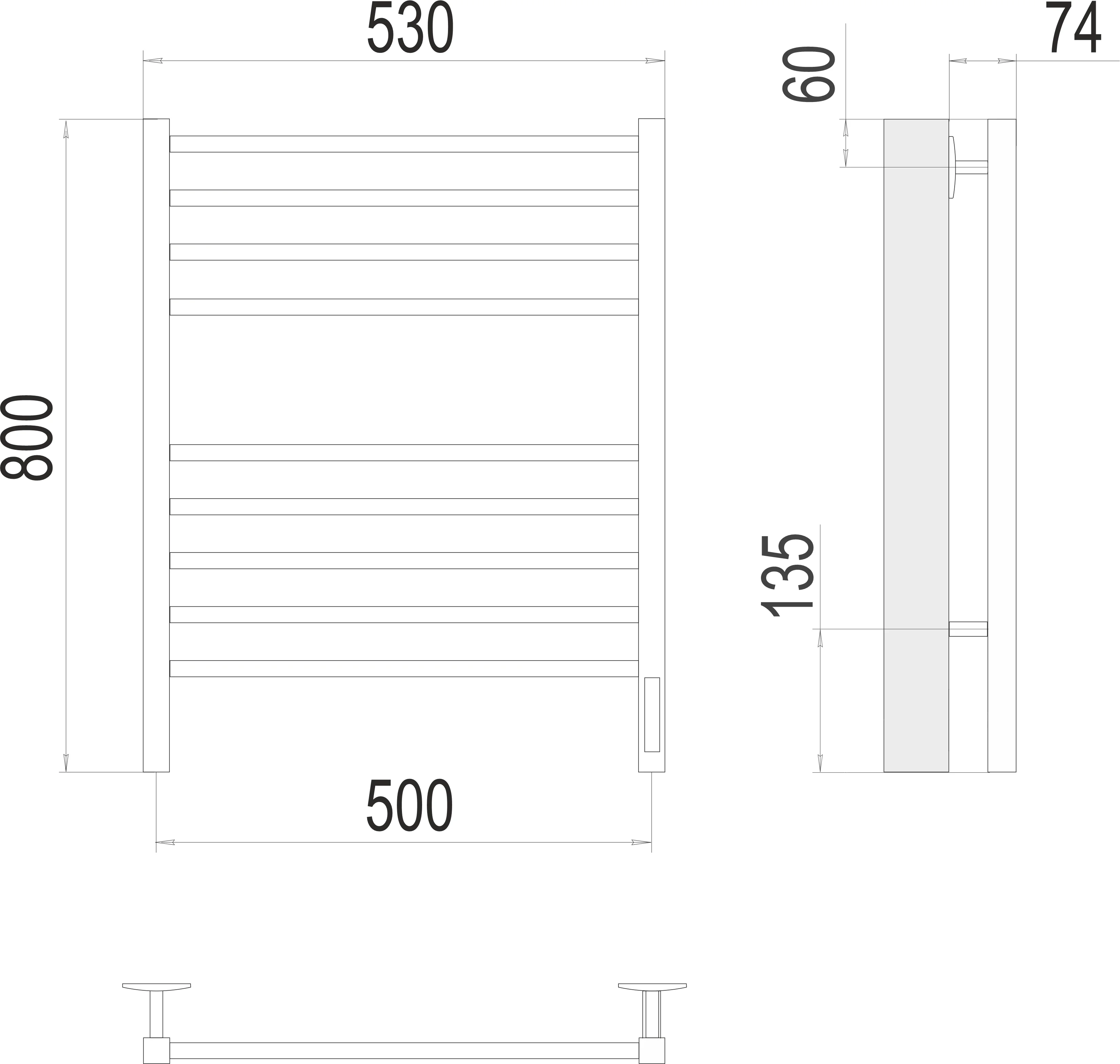 Приобрести terminus полотенцесушитель ватикан п8 50х80 см, электрический, золото