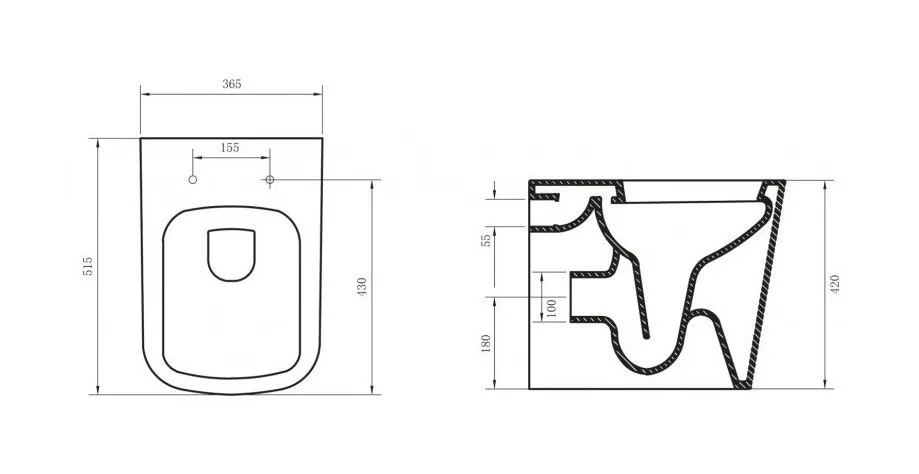 Приобрести belbagno унитаз приставной безободковый albano bb120cbr