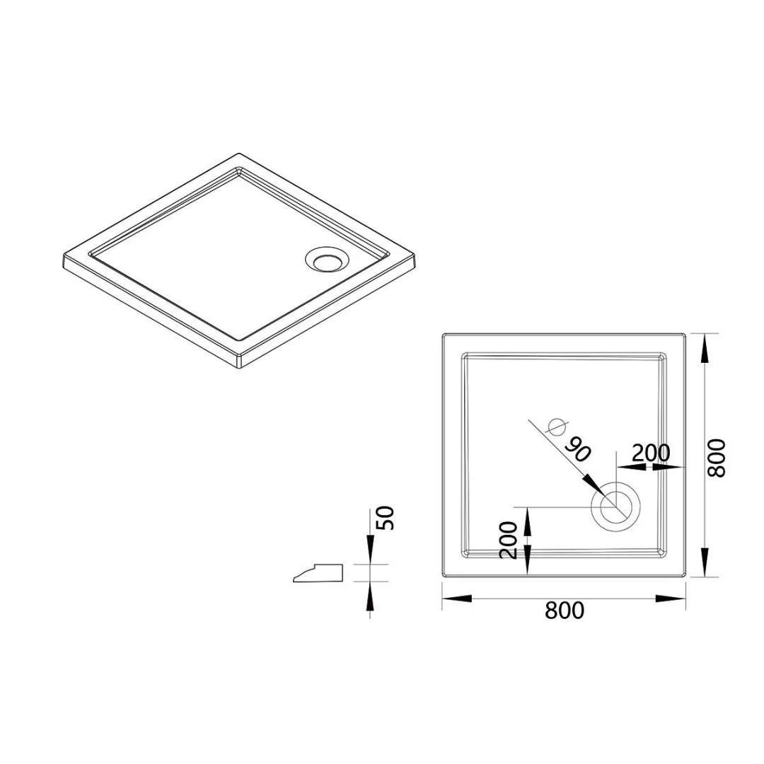 Приобрести vincea душевой поддон 80х80 см, квадратный, белый vst-5as-8080