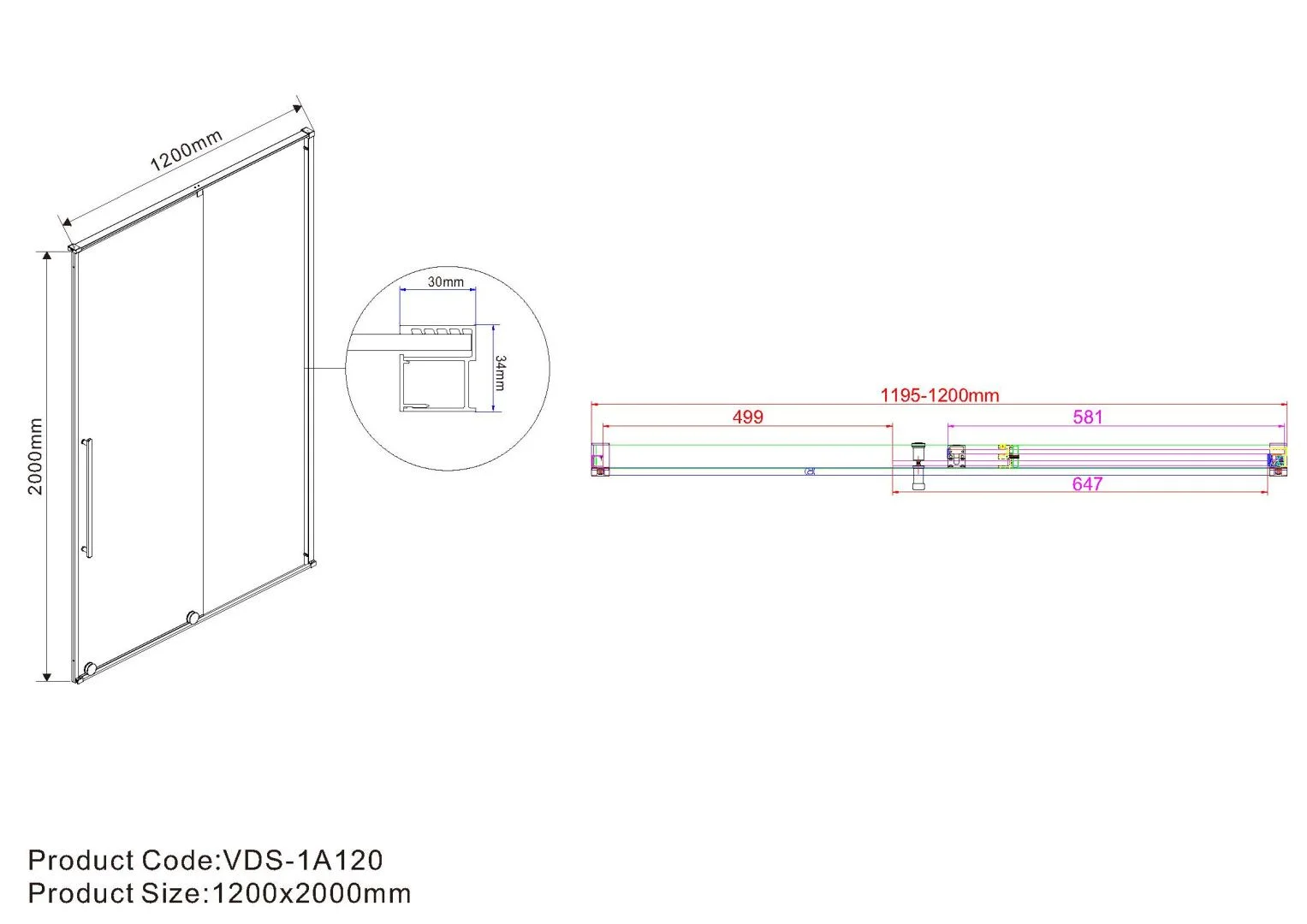 Приобрести vincea душевая дверь arno 120 см, прозрачное, черная vps-1a120clb