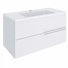 AQUA DE MARCO Тумба подвесная с раковиной PALERMO 100см, два ящика, белый 2100CPAL/H; 2100PALERMO