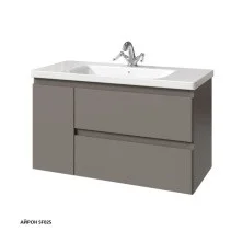 Caprigo Тумба с раковиной подвесная Forte 100 см, левосторонняя, темно бежевая 36115L-SF025