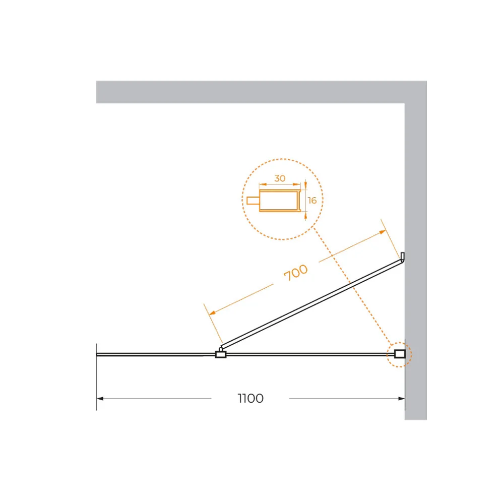Приобрести cezares душевая перегородка liberta 110 см, бронза\черный liberta-l-1-tb-110-br-nero