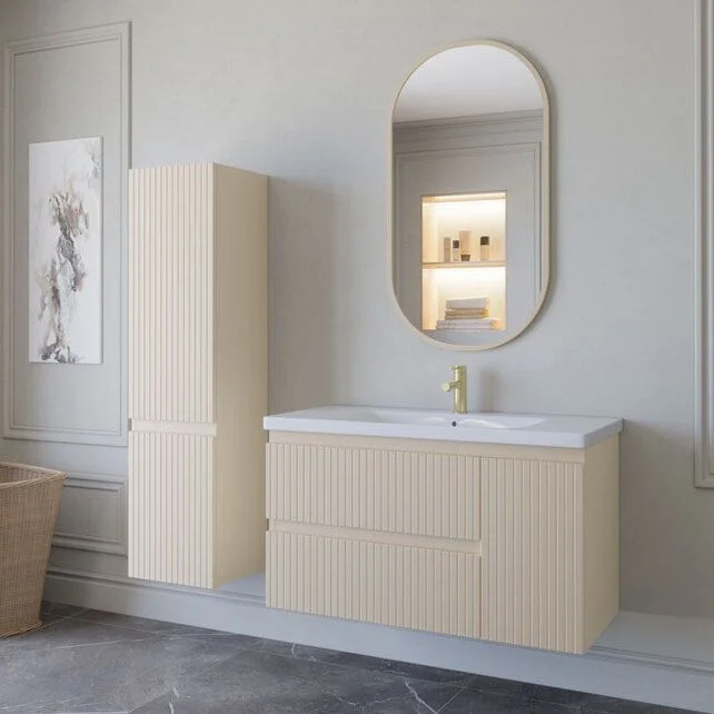 Приобрести caprigo тумба с раковиной forte-smalty stripe 100 см, правая, кремовая, эмаль