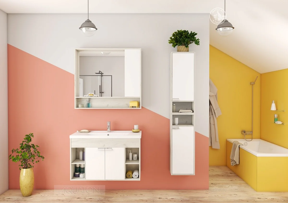 Приобрести зеркало-шкаф акватон флай 100 см. белый, дуб крафт