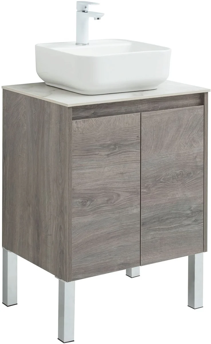 Приобрести aquanet тумба с раковиной nova lite 60 см, дуб рошелье (2 дверцы)