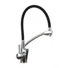 Gappo Смеситель для кухни G4398-11 с фильтром и гибким изливом, хром\черный 99773