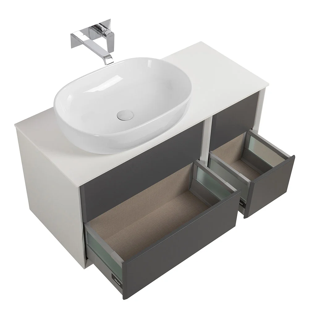 Приобрести cezares тумба со столешницей подвесная bellagio 106 см grigio nuvola, серая 55301