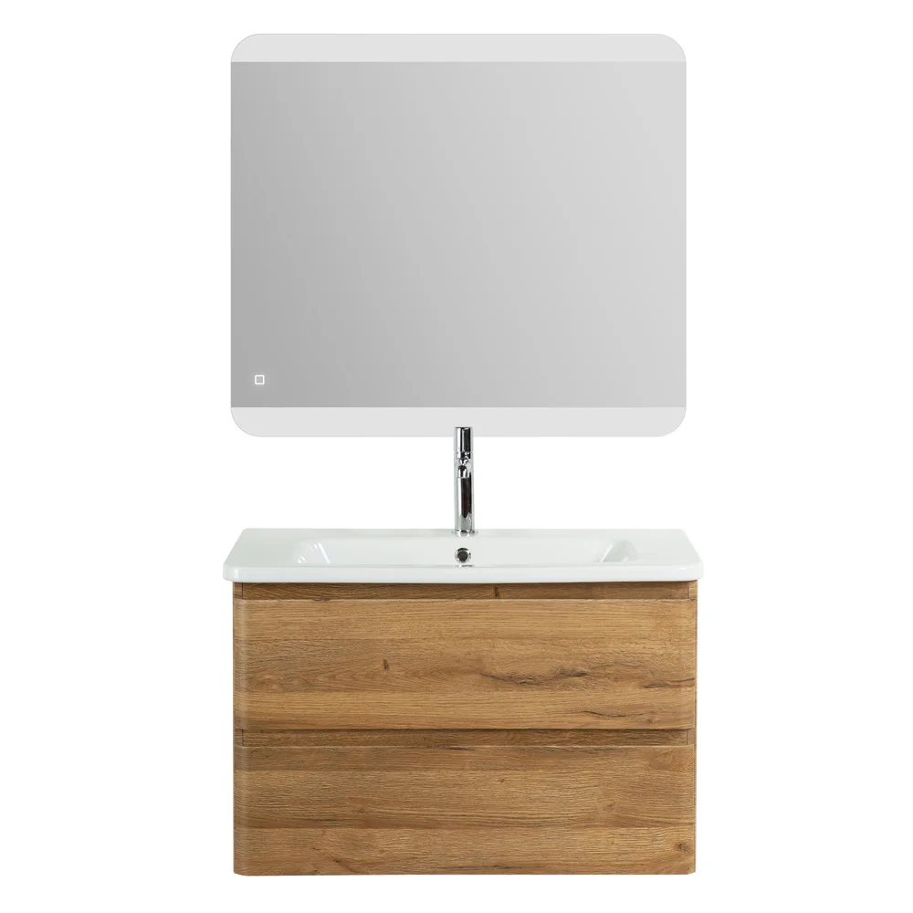 Приобрести belbagno тумба с раковиной albano-cer 80 см, подвесная rovere rustico, белая раковина