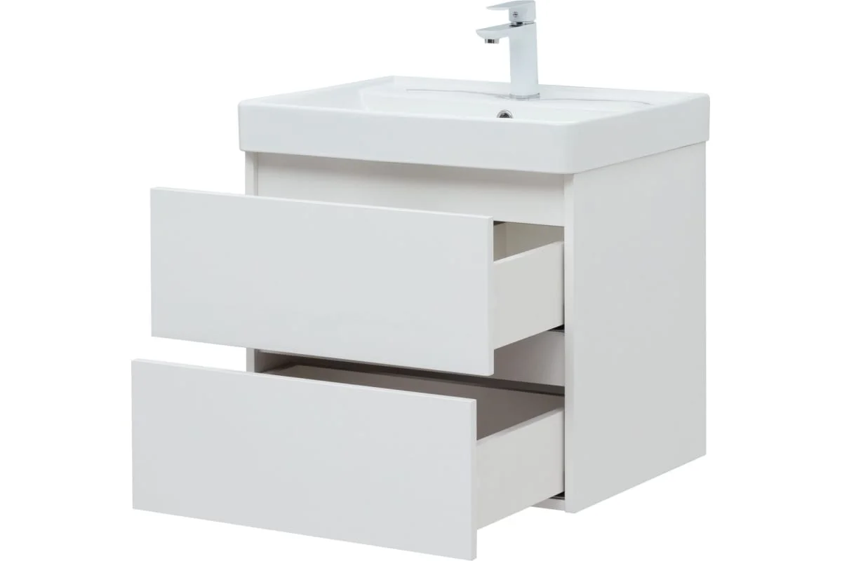 Приобрести aquanet тумба с раковиной вега 60 см, (2 ящика)