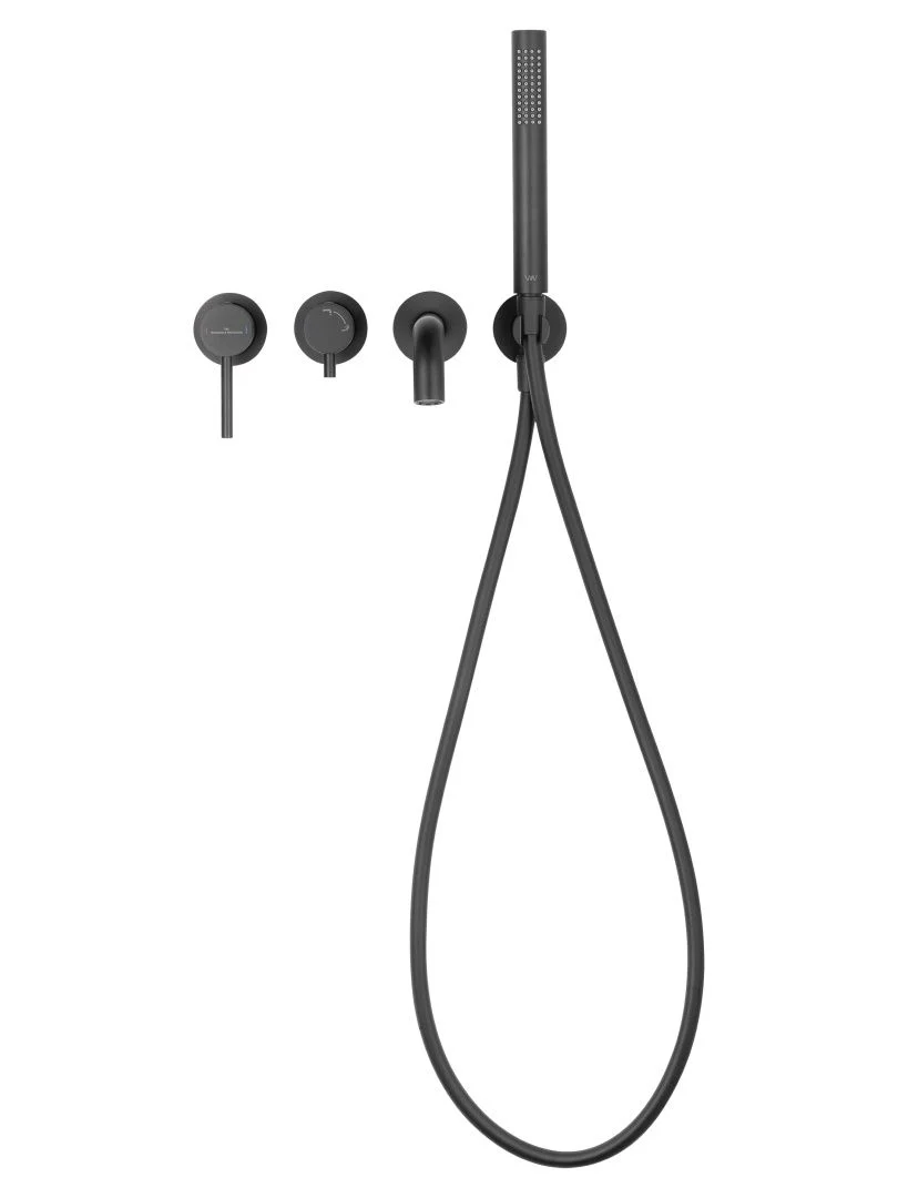 Приобрести смеситель для ванны встраиваемый wonzon & woghand stick, черный матовый (ww-889017-mb)