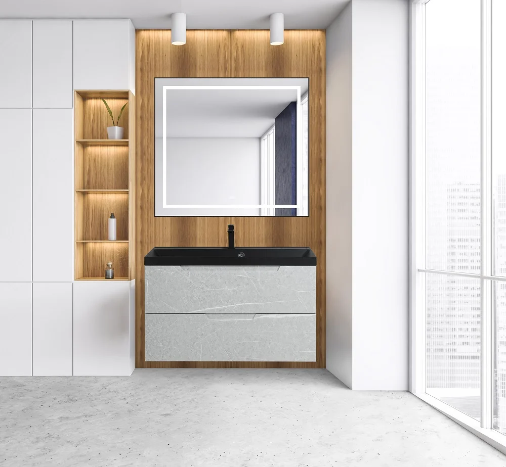 Приобрести belbagno зеркало 88,5х78,5 см spc-kraft-885-785-tch-warm-nero