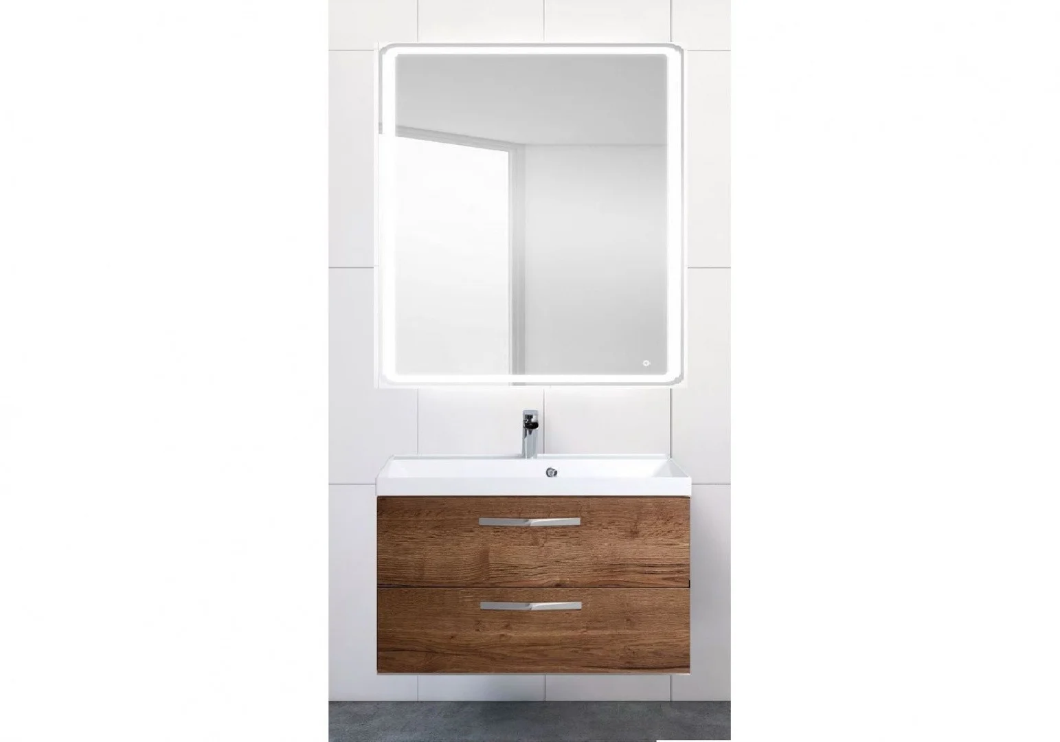 Приобрести тумба подвесная с раковиной belbagno aurora-800-2c-so-rt 80 см, rovere tabacco