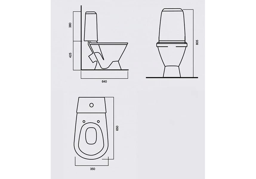 Приобрести унитаз напольный sanita кама эконом с крышкой полипропилен