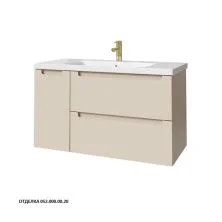 Caprigo Тумба с раковиной TERMIN-Smalty 100 см, левая, кремовая, эмаль