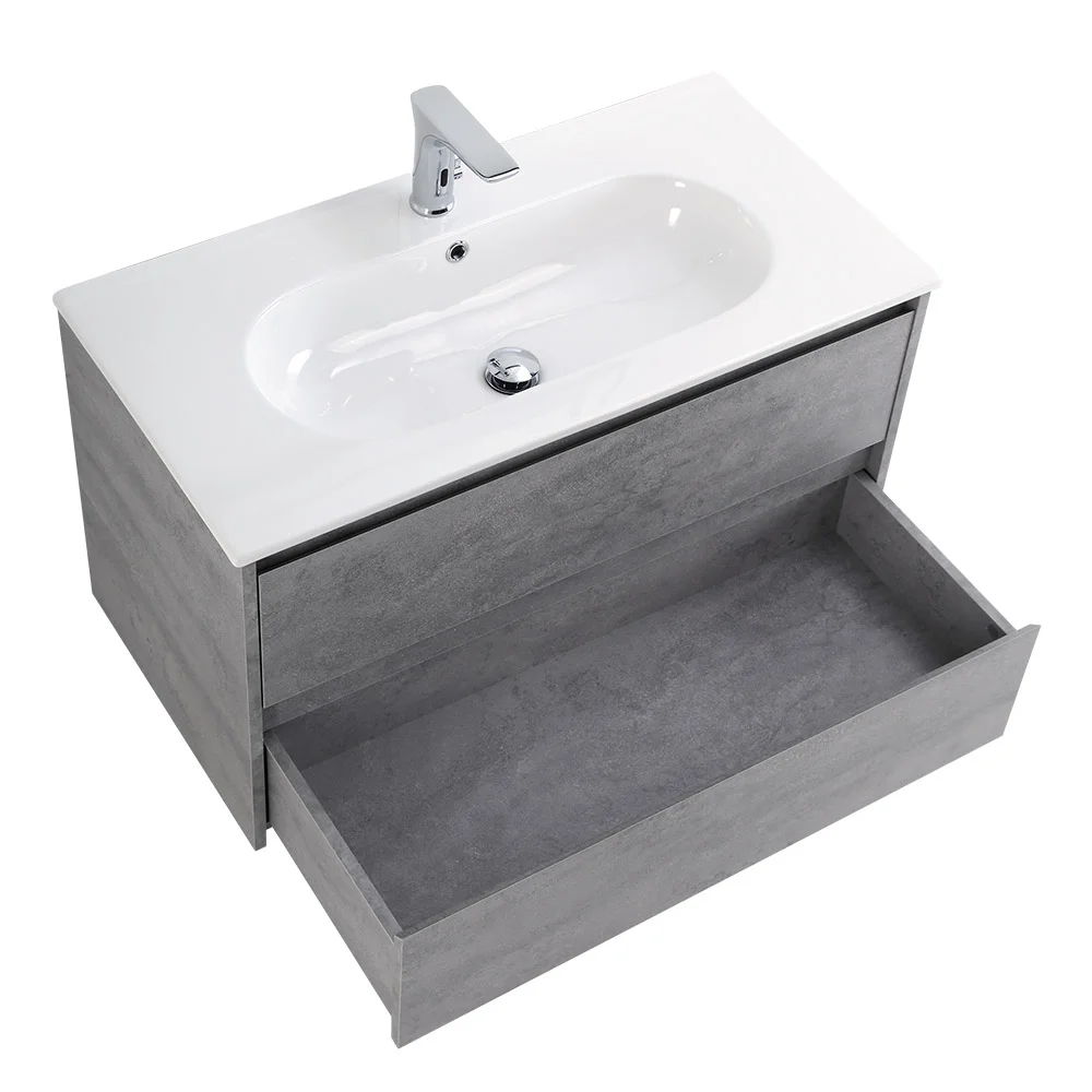 Приобрести belbagno тумба с раковиной kraft 80 см, подвесная cemento grigio, белая раковина
