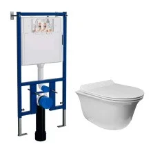LORANTO Инсталляция + Azario Felice Подвесной унитаз 490х360х360 (4501+AZ-0051)