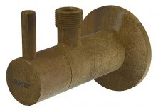 Угловой вентиль с фильтром 1/2" x 3/8", круглый, бронза-антик