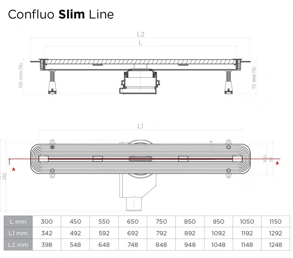 Приобрести pestan душевой трап confluo slim line 550