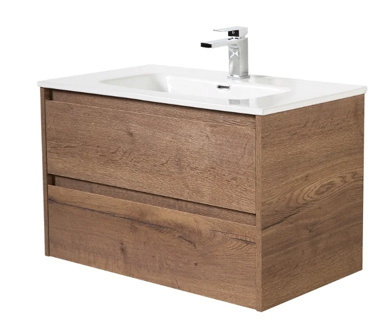Приобрести тумба подвесная с раковиной belbagno kraft-800-2c-so-rt 80 см, rovere tabacco