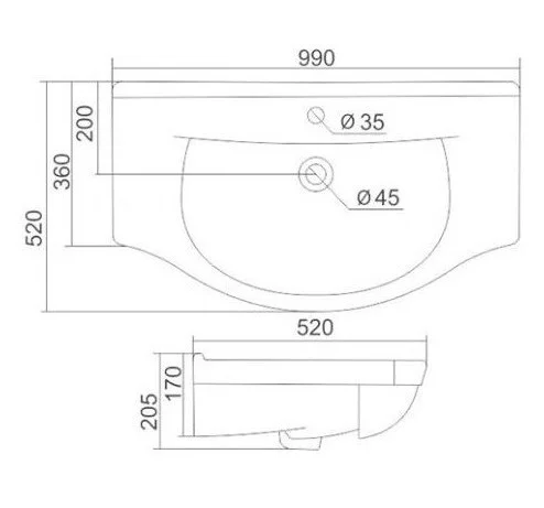 Приобрести mirsant тумба напольная сандра 100\3 100 см с раковиной эльбрус 100, белая ут000046028