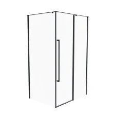 Mirsant Душевое ограждение NEXT Black 100х100 см, черное УТ000068763