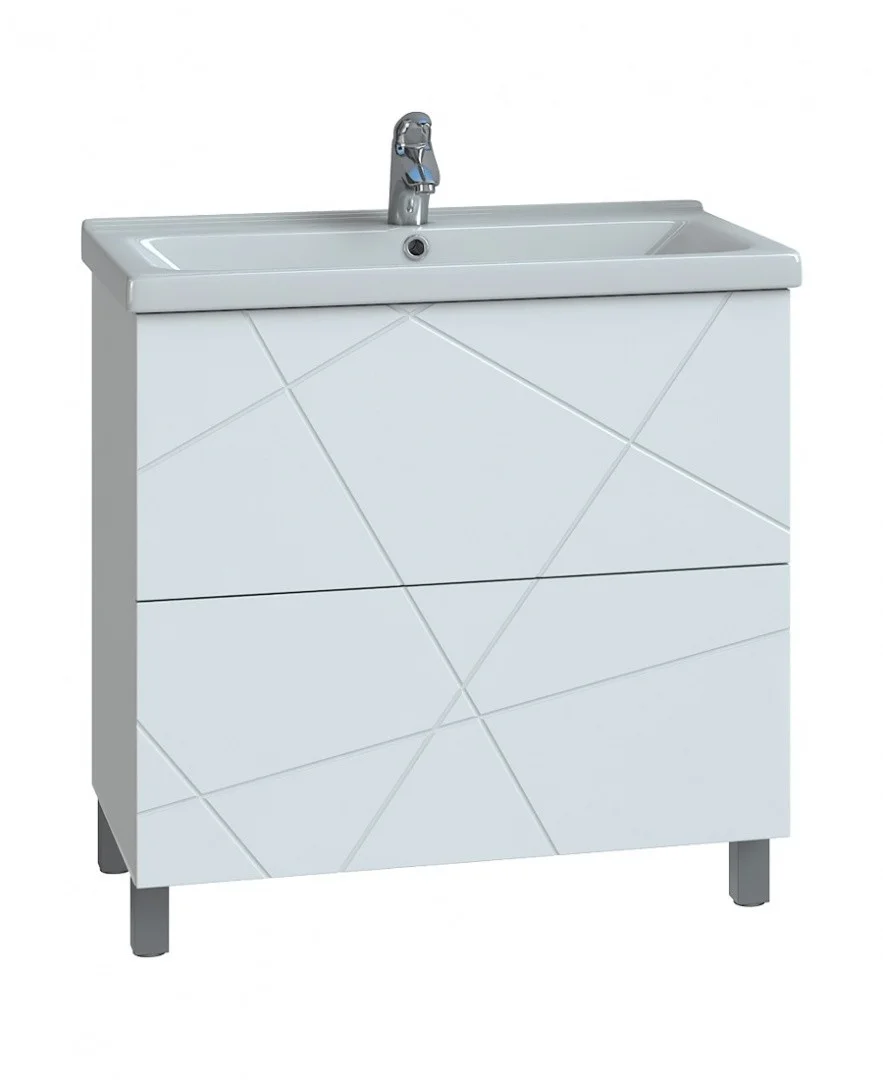 Приобрести vigo тумба с раковиной geometry 70см, 2 ящика, напольная, белая tn.geo.fos.70.2y