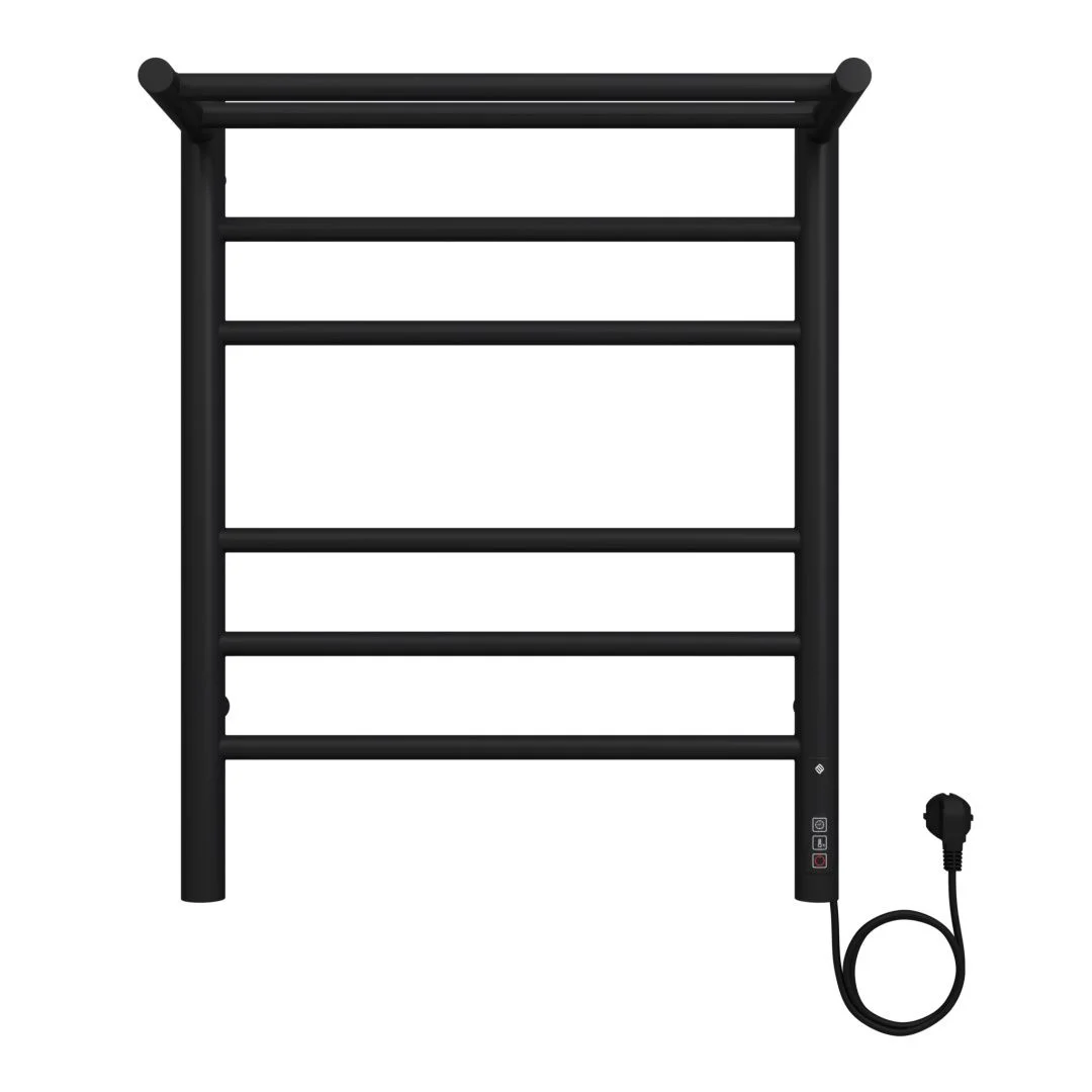 Приобрести terminus полотенцесушитель аврора п6 45х65 см, с полкой, электрический, черный матовый