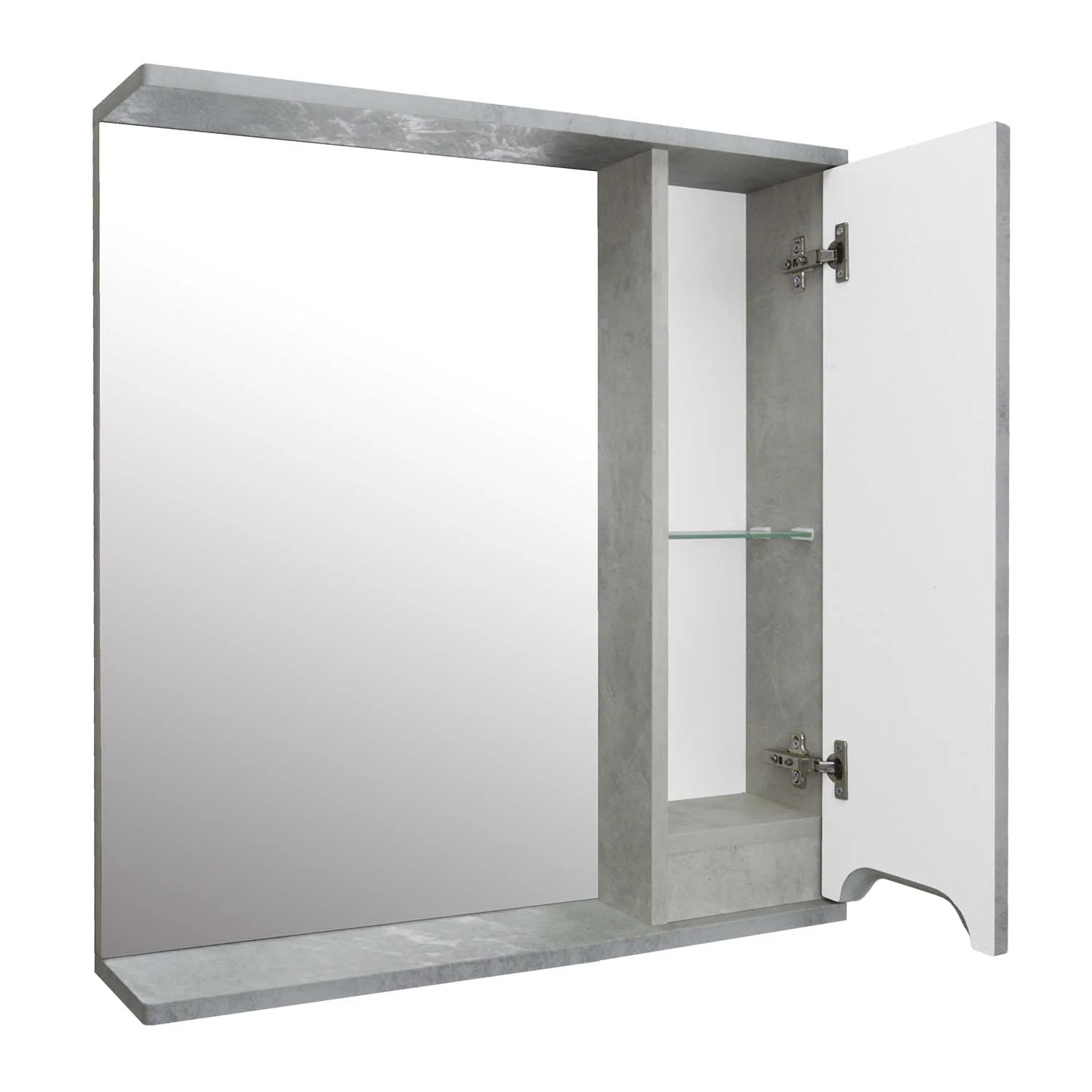 Приобрести loranto зеркало-шкаф florena 70 70х60 см, правое, светлый бетон (cs00086985)