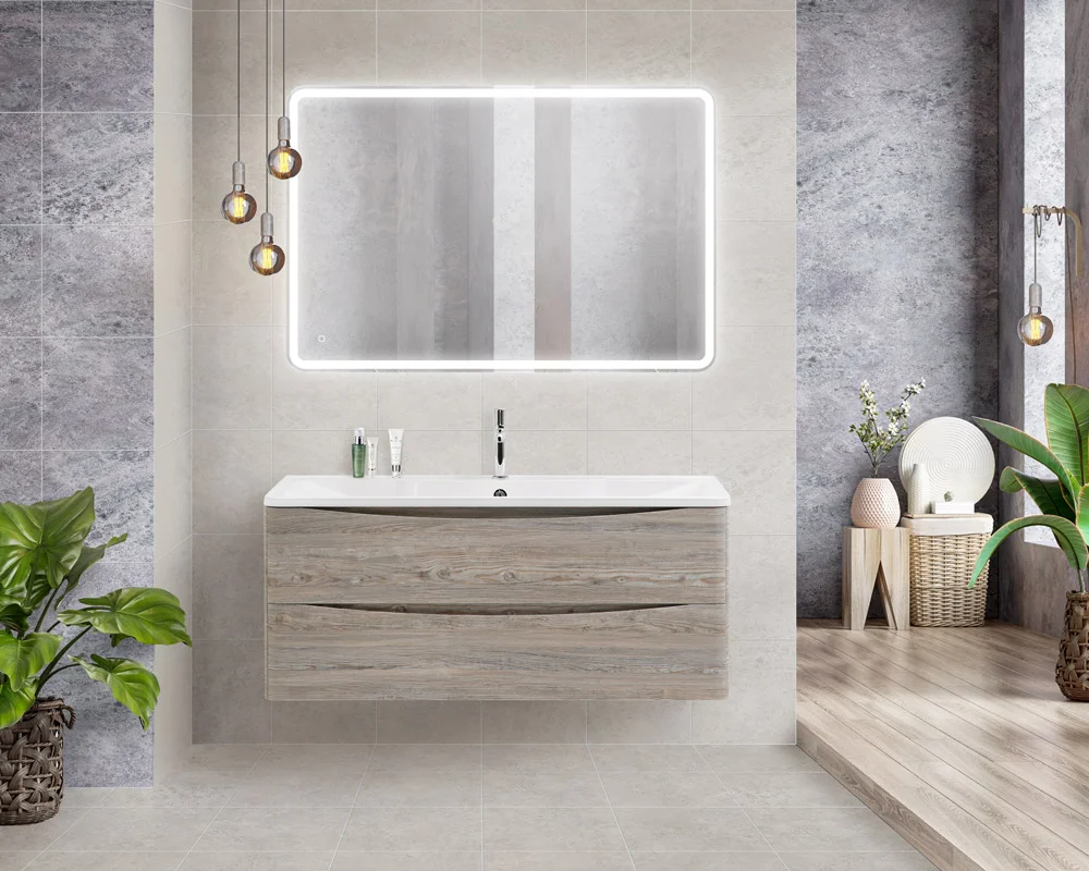 Приобрести belbagno тумба с раковиной acqua 120 см, подвесная pino scania, белая раковина