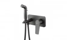 LEMARK Смеситель Bronx с гигиеническим душем, скрытый монтаж, черный LM3720BL