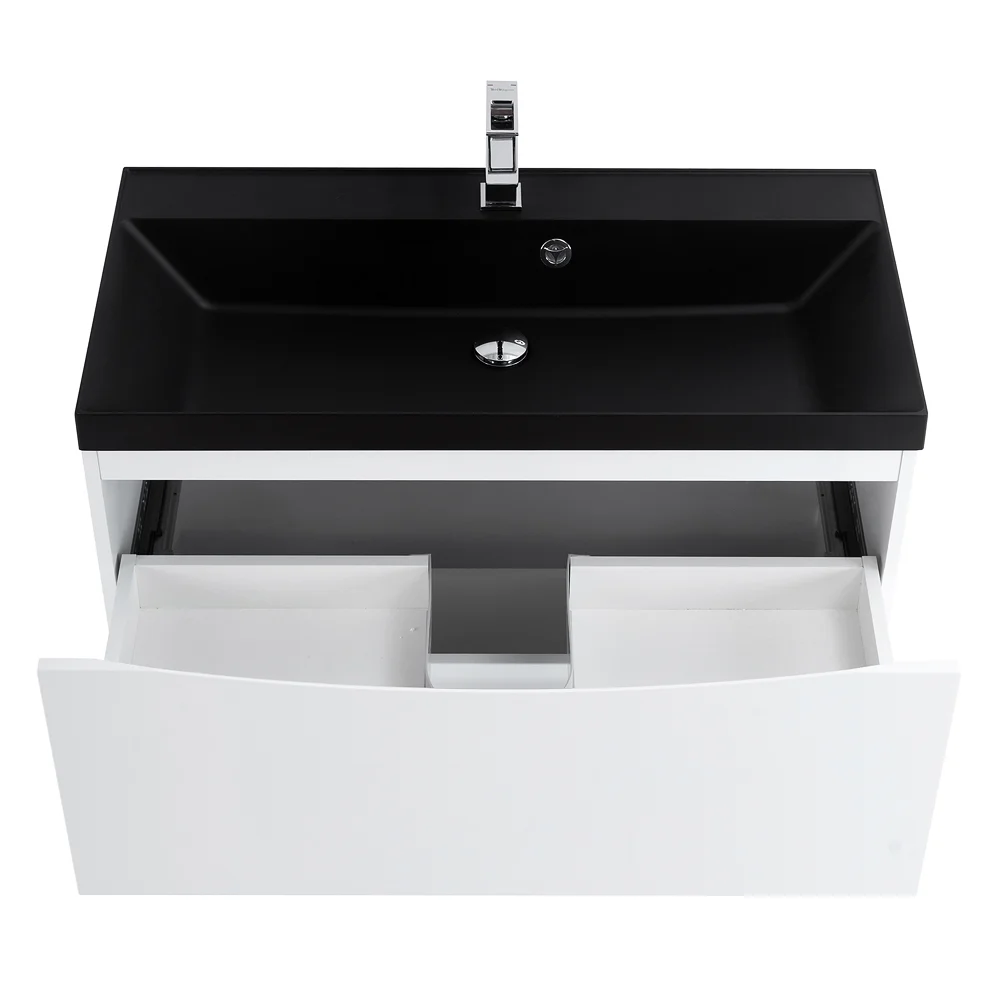 Приобрести belbagno тумба с раковиной marino 80 см, напольная bianco lucido, чёрная раковина