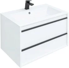 Aquanet Тумба с раковиной Lino 70 см, белая матовая