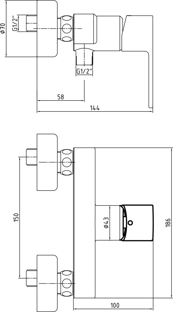 Приобрести смеситель для душа e.c.a. nita 102154026ex