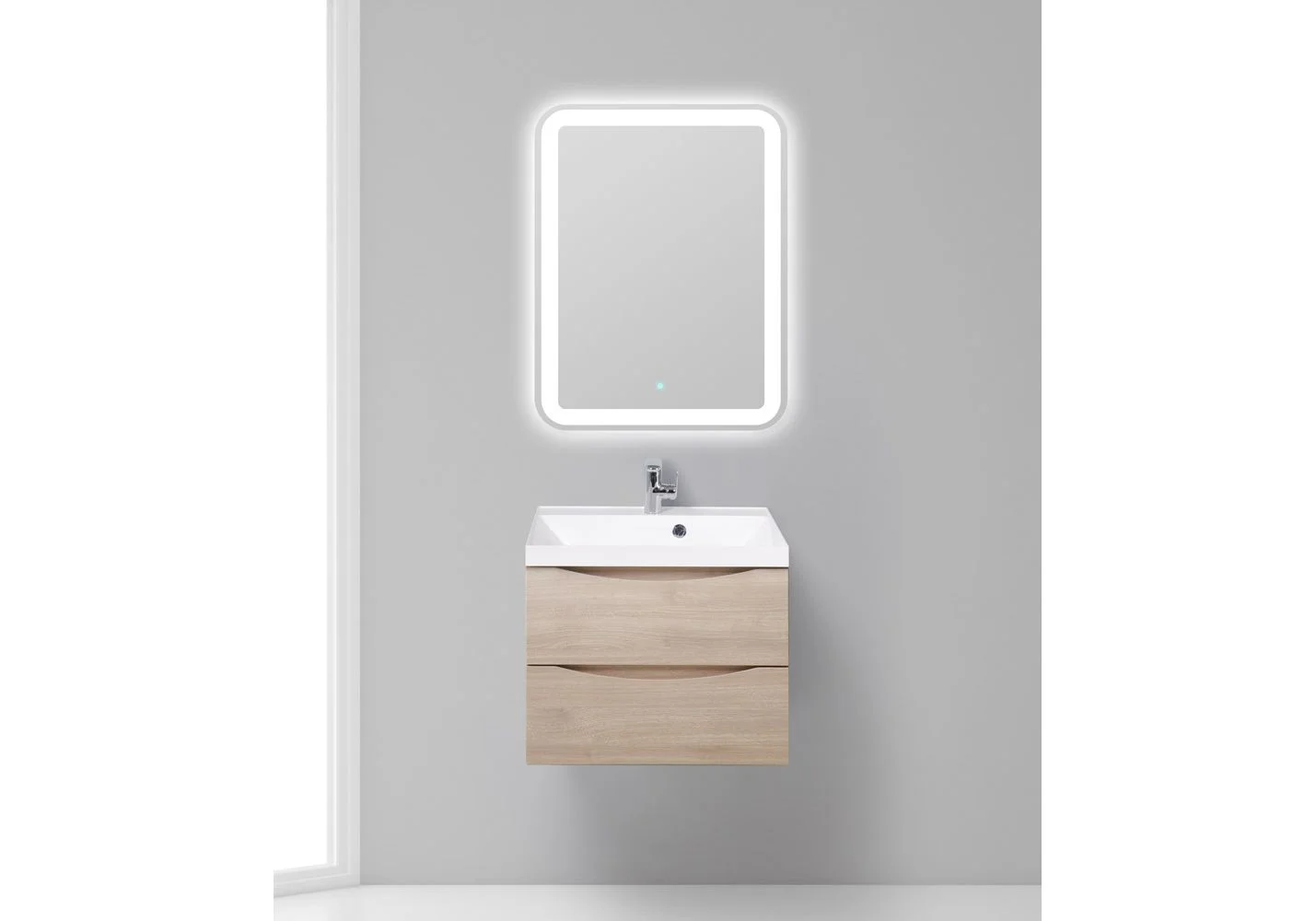 Приобрести тумба подвесная с раковиной belbagno marino-600-2c-so-rg-p 60 см, rovere grigio