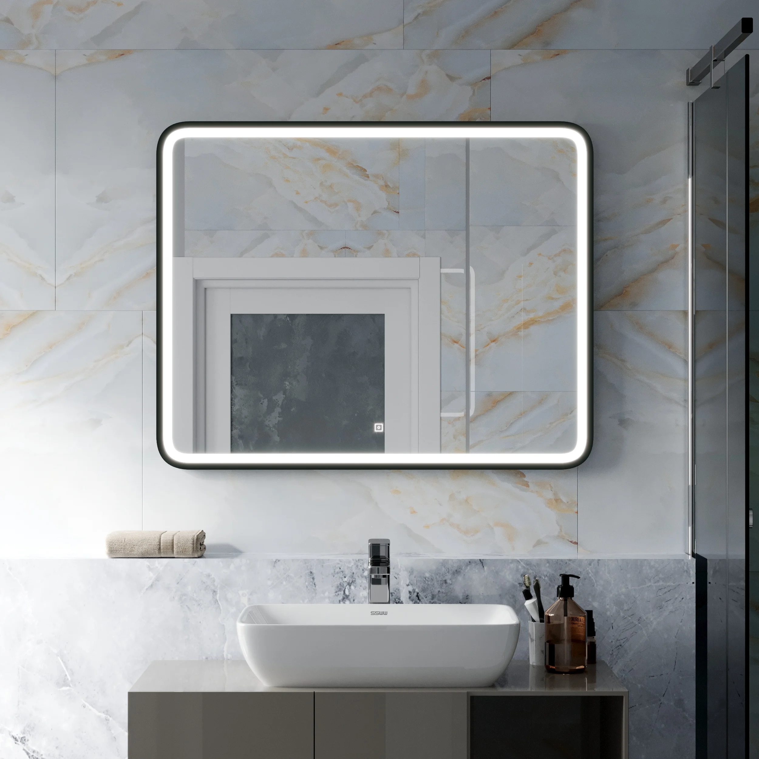 Приобрести mirsant зеркало premier black 100х80 см, с подсветкой ут000070018