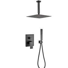 Grocenberg Встраиваемая душевая система, черная матовая GB5089BL-4