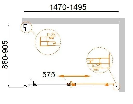 Приобрести cezares душевое ограждение molveno 150х90см molveno-ah-11-150/90-p-cr