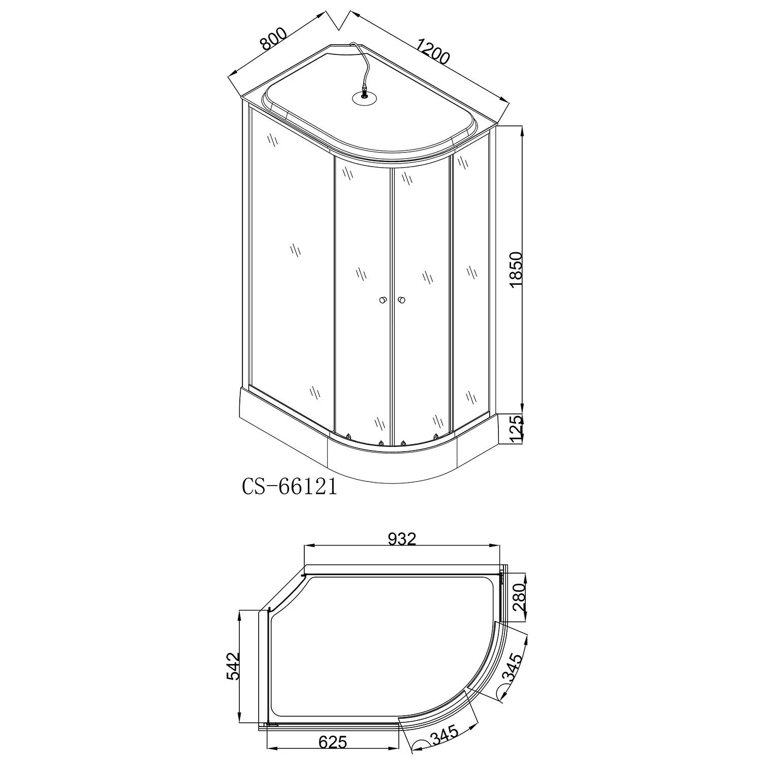 Приобрести loranto душевая кабина sunway 120х80х215 с низким поддон 13 см, белое закаленное стекло 4 мм профиль хром (cs-66121l f 120)