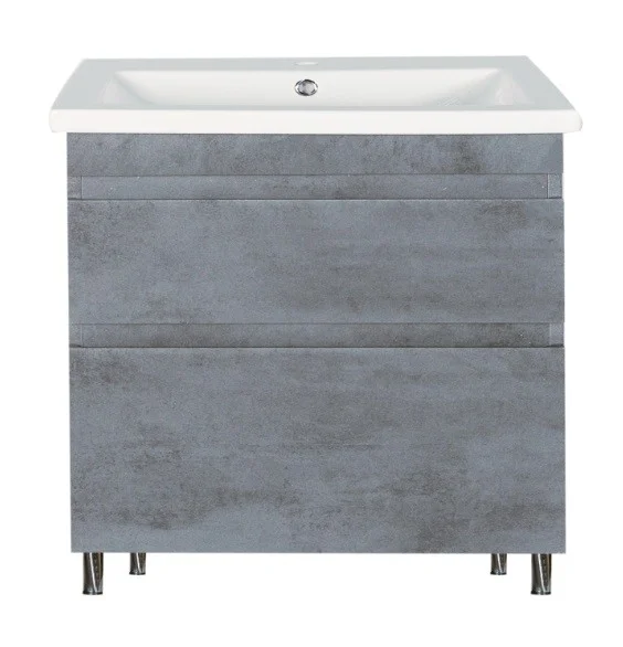 Приобрести rado тумба с раковиной булут 80см, 2 ящика, напольная, бетон