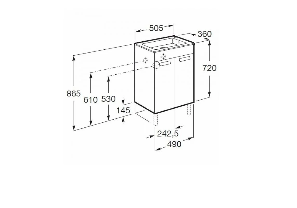 Приобрести раковина мебельная roca debba unik 50 см,7.3279.9.j00.y
