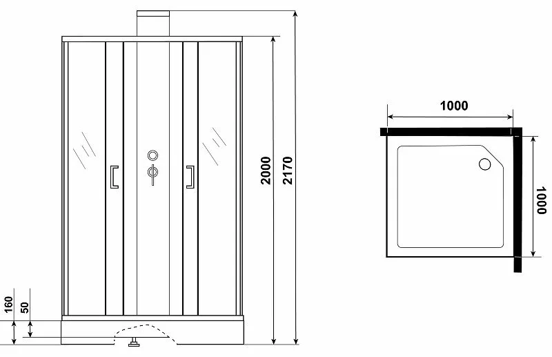 Приобрести grossman душевая кабина elegans 90х90 см, квадратная, черный\ прозрачное gr250q