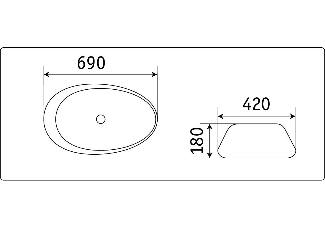 Приобрести раковина-чаша ceramalux 70 см 7807