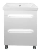Loranto Тумба напольная с раковиной и подсветкой Арфа 60/2 Н, белая CS00047914