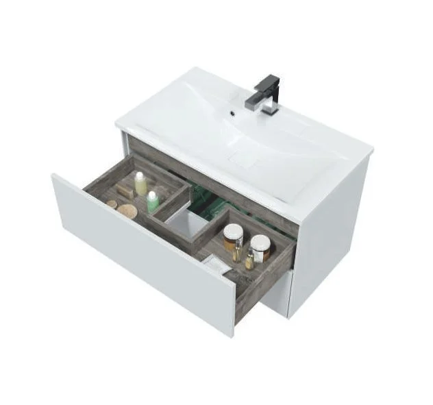 Приобрести sole тумба подвесная ultra 80 см с раковиной premier 80, белый глянец ут000068457