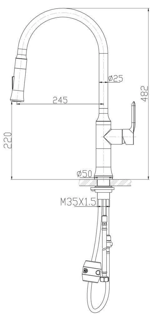 Приобрести belbagno смеситель для кухни nova, сатин bb-lam38-in