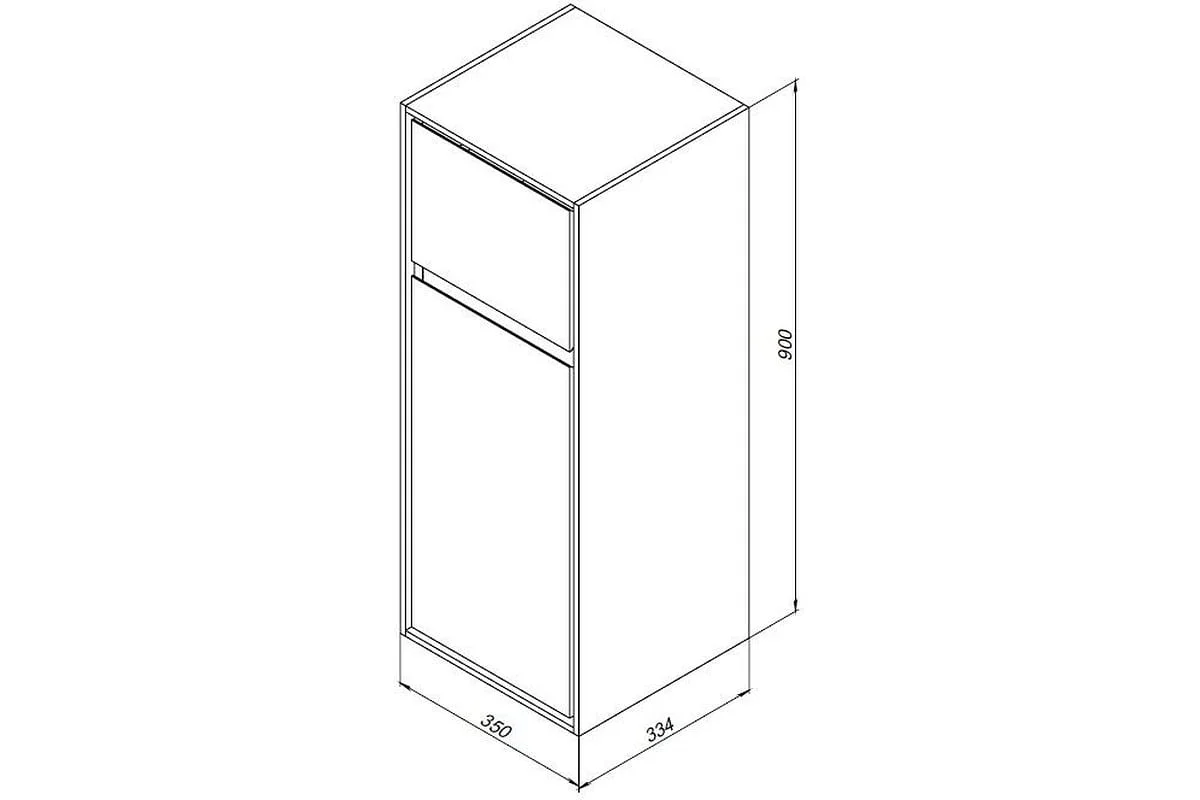 Приобрести aquanet пенал милан 35 см, черный глянец