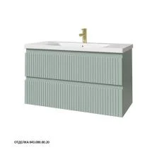 Caprigo Тумба с раковиной FORTE-Smalty STRIPE 100 см, зеленая, эмаль