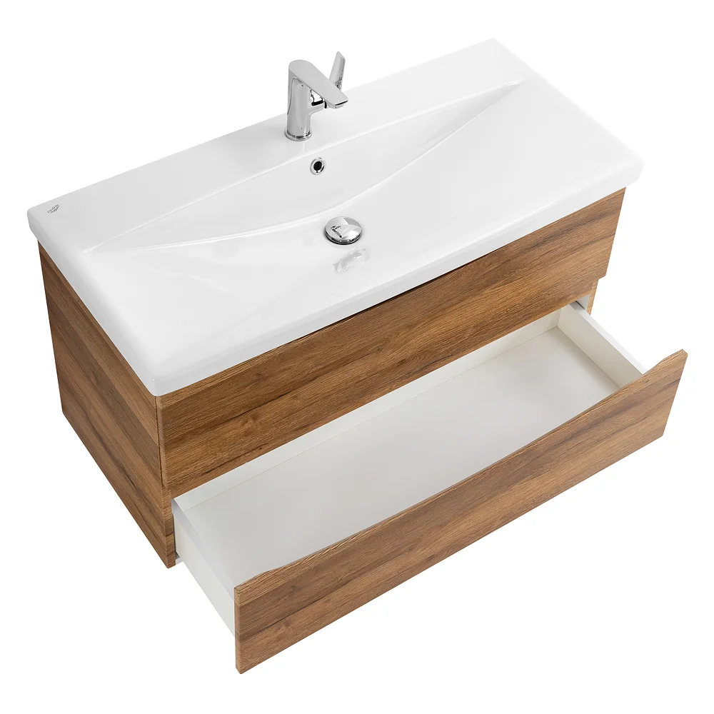 Приобрести belbagno тумба с раковиной marino-cer 100 см, подвесная rovere rustico, белая раковина